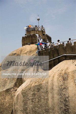 Observation platform at Sunlight Rock Park,Xiamen (Amoy),Fujian Province,China