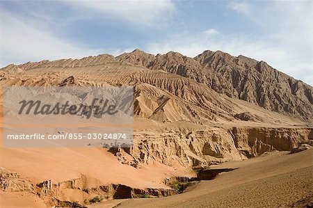 Flaming Mountain, district d'Oerlikon grand valley, Turpan, autonomie ouïghour du Xinjiang, Chine
