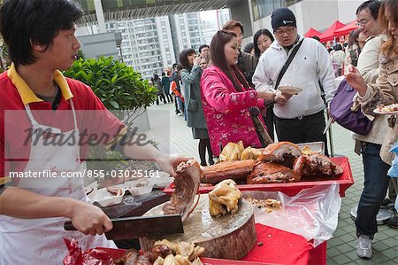 Roast pig celebrating the Chinese new year,Hong Kong