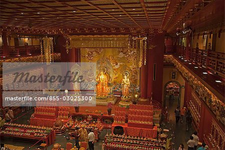 Interior of Buddha Tooth Relic Temple and Museum,Chinatown,Singapore