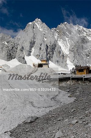 Stroll pathway at Glacier of Yulongxueshan (Jade dragon snow mountain),Lijiang,China