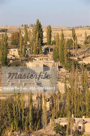 Village de Mutougou (Mutouq), Turpan, Xinjiang, Chine