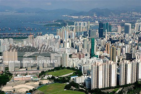 Aerial view over Olympic,Tai Kok Tsui,Kowloon,Hong Kong