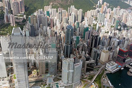 Aerial view over Central,Hong Kong