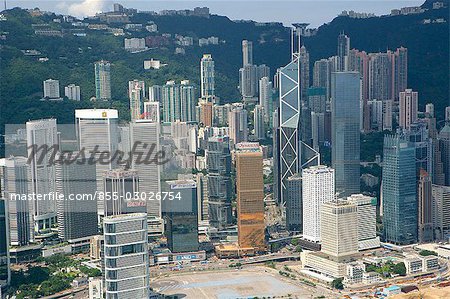 Aerial view over Central & Admiralty,Hong Kong