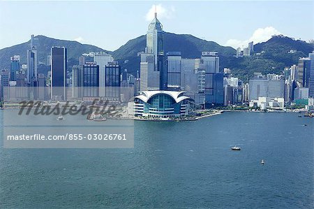 Vue aérienne de la ligne d'horizon Wanchai, Hong Kong