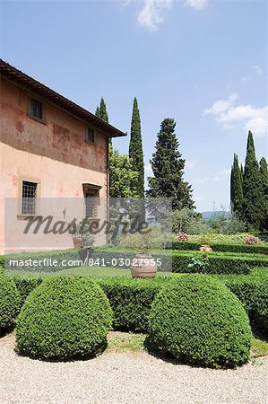 La Villa Vignamaggio, utilisé dans le film, Much Ado About Nothing, un producteur de vin dont les vins ont été les premiers à être appelé Chianti, près de Greve, Chianti, Toscane, Italie, Europe