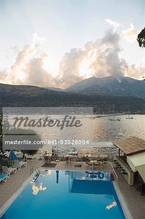 Clouds and sunset at Nidri, Lefkada (Lefkas), Ionian Islands, Greek Islands, Greece, Europe