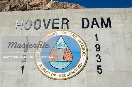 Hoover-Staudamm am Colorado River bildet die Grenze zwischen Arizona und Nevada, Vereinigte Staaten von Amerika, Nordamerika