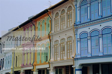 Restored Chinese houses near Tanjong Pagar, Singapore, Asia