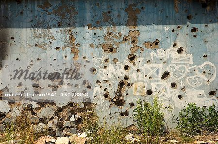 Guerre endommagés construire, Sarajevo, Bosnie, Bosnie-Herzégovine, Europe