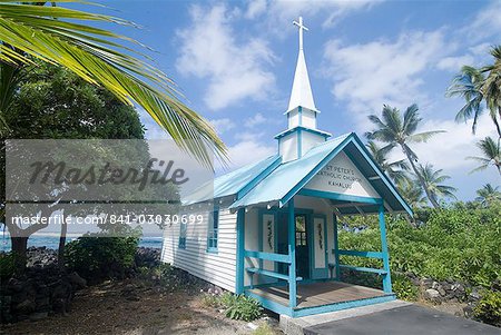 Église catholique de St Peter, près de Kailua-Kona, île d'Hawaii (Big Island), Hawaii, États-Unis d'Amérique, Amérique du Nord