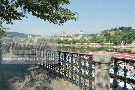 Vue sur la rivière Vltava, Prague, République tchèque, Europe