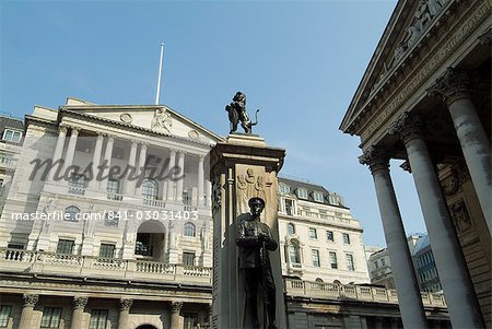 La Banque d'Angleterre et le Royal Exchange, City of London, Londres, Royaume-Uni, Europe La Banque d'Angleterre et le Royal Exchange, City of London, Londres, Royaume-Uni, Europe