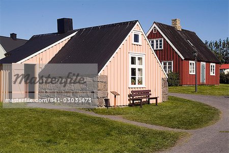 Arbaejarsafn Musée en plein Air de l'habitat traditionnel dans toute l'Islande, la vallée de Ellidaar, Reykjavik, Islande, régions polaires