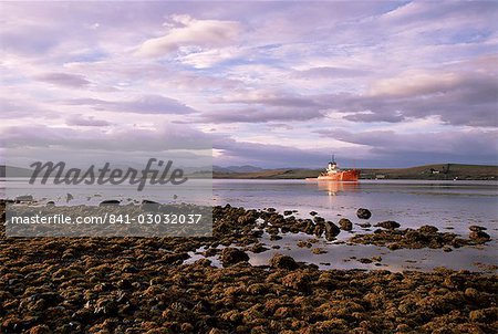 Coastguard ship on Loch Ewe, Aultbea, Wester Ross, Highland region, Scotland, United Kingdom, Europe