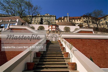 Ledeburska jardin, jardins du palais, le château de Prague, Prague, République tchèque, Europe
