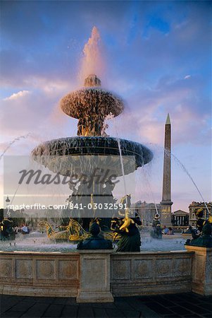 Fountains in the Place de la Concorde, Paris, France