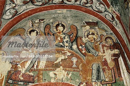 Christian frescoes in Apple Church, Goreme Open Air Museum, Goreme, Cappadocia, Anatolia, Turkey, Asia Minor, Eurasia