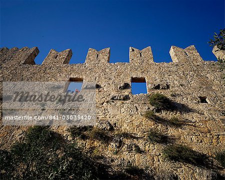 Wände des Osmanischen Burg Simena Kekova (Türkei), Eurasien