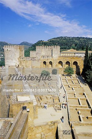View of the Barrio Castrense, Alcazaba, Alhambra, UNESCO World Heritage Site, Granada, Andalucia (Andalusia), Spain, Europe View of the Barrio Castrense, Alcazaba, Alhambra, UNESCO World Heritage Site, Granada, Andalucia (Andalusia), Spain, Europe