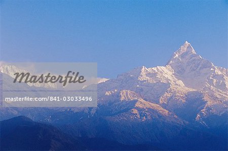 Machhapuchhare peak (Fish Tail) from Sarangkot village, Himalayan mountains, Nepal