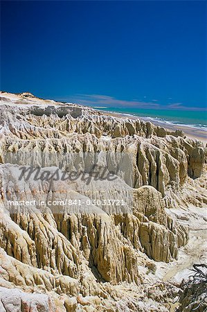 Rock formations and coastline near Canoa Quebrada, Canoa Quedrada, Ceara', Brazil, South America