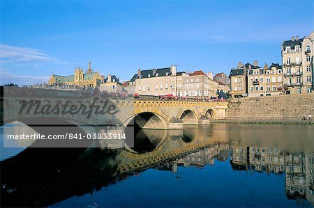 Rives de la Moselle, vieille ville, Metz, Moselle, Lorraine, France, Europe