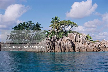 Ilet Saint Pierre (îlot St-Pierre), Anse Volbert, île de Praslin, Seychelles, océan Indien, Afrique