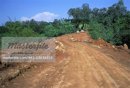 Route entre Nekemte et Goulisoo, région de l'Oromo, état Welega, Éthiopie, Afrique