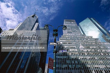 Low angle view of skyscrapers,Park Avenue,New York City,New York,United States of America,North America
