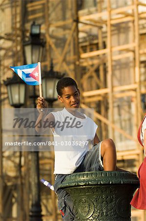 Boy at a protest,Havana,Cuba,West Indies,Central America