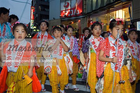 Children in procession,Autumn Festival,Kawagoe,Saitama prefecture,Japan,Asia