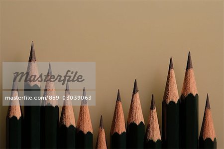 Geschärften Bleistifte angeordnet