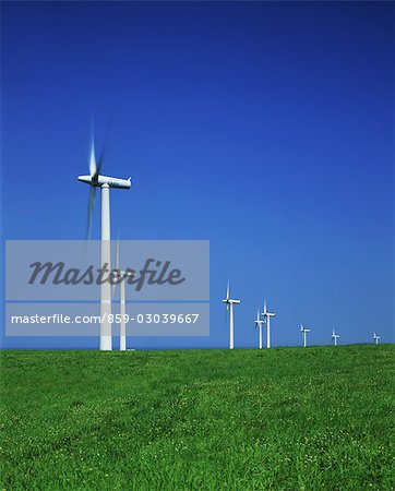 Wind turbine propellers in field