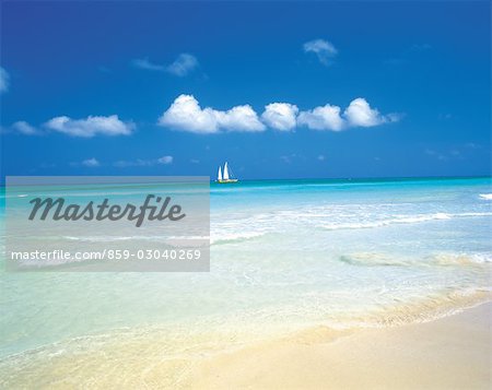 Seascape,Beach and Yacht