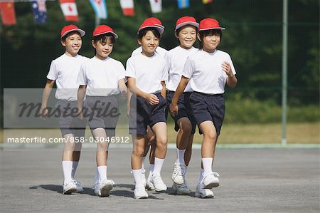 Group of Kids Marching