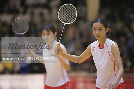 Match de double de badminton