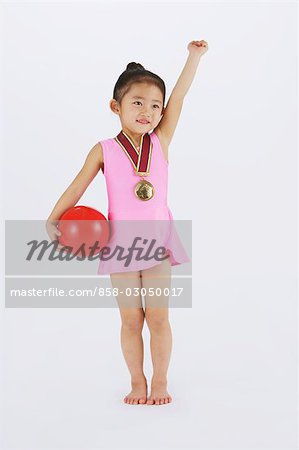 Gymnast girl with medal
