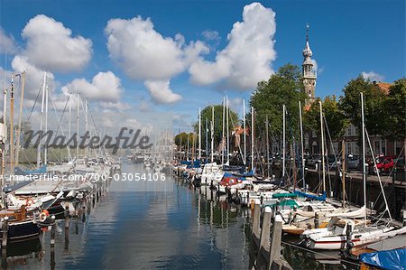 Yachts in Harbour, Veere, Zeeland, Netherlands