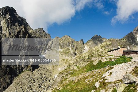 Paysage de montagne et randonnée, Térycho refuge refuge, montagnes de Hautes Tatras (Vyoske Tatry), Parc National des Tatras, Slovaquie, Europe