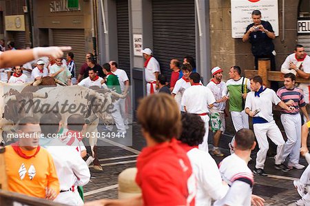 San Fermin, Running of the Bulls Festival, Pamplona, Navarra, Euskadi, Spain, Europe