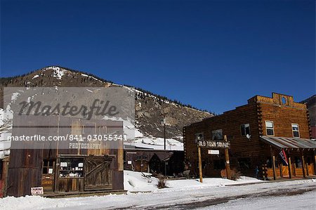Vieux temps photographie sqaure shop et de la ville dans le vieux Far West silver ville minière de Silverton, Colorado, États-Unis d'Amérique, l'Amérique du Nord