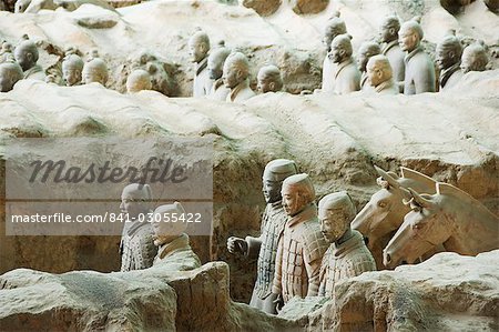Pit 1, Mausoleum of the first Qin Emperor housed in The Museum of the Terracotta Warriors opened in 1979 near Xian City, Shaanxi Province, China, Asia
