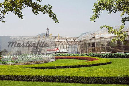 Conservatoire botanique, construit en 1999, à l'intérieur du jardin botanique de Beijing, Beijing, Chine, Asie