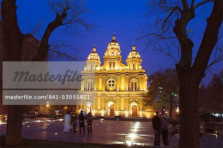 St. Josephs Church (the East Church) built in 1655 during the reign of Shunzhi, illuminated on Wangfujing Shopping Street, Beijing, China, Asia St. Josephs Church (the East Church) built in 1655 during the reign of Shunzhi, illuminated on Wangfujing Shopping Street, Beijing, China, Asia