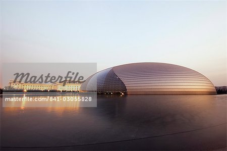 The National Grand Theatre Opera House (The Egg) designed by French architect Paul Andreu, Beijing, China, Asia