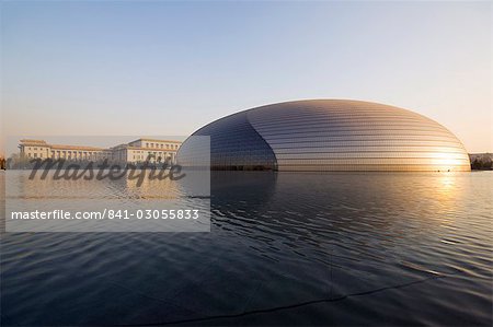 Le Grand Théâtre Opéra National (The Egg) conçu par l'architecte français Paul Andreu, Beijing, Chine, Asie