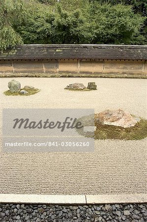 Ryoanji Tempel Steingarten, Ryoan-Ji, UNESCO Weltkulturerbe, Kyoto City, Honshu, Japan, Asien