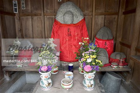 Jizo buddhist statues, Kyoto city, Honshu, Japan, Asia